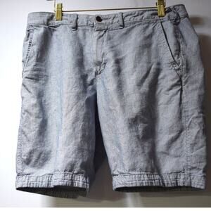 Abercrombie & Fitch Blue White Stripe Linen Blend Shorts Men's Size 32